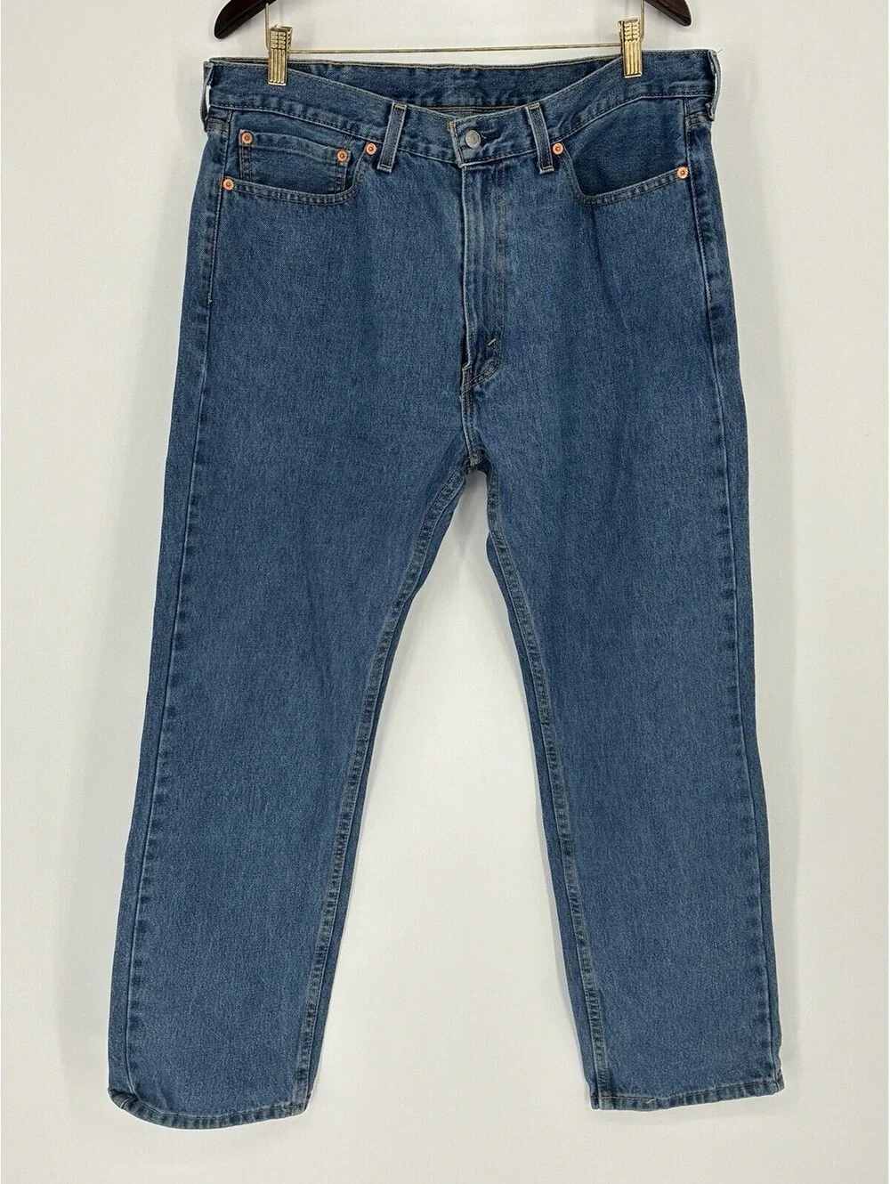 Levi's Original 505 Regular Fit Straight Leg Men's Blue Jeans 38 x 30 Blue Denim